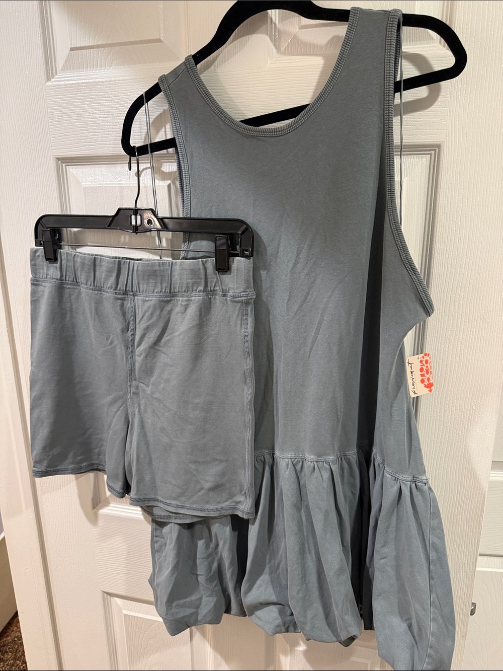 FP Movement by Free People Dusty Blue Tank Mini Dress with Matching Shorts